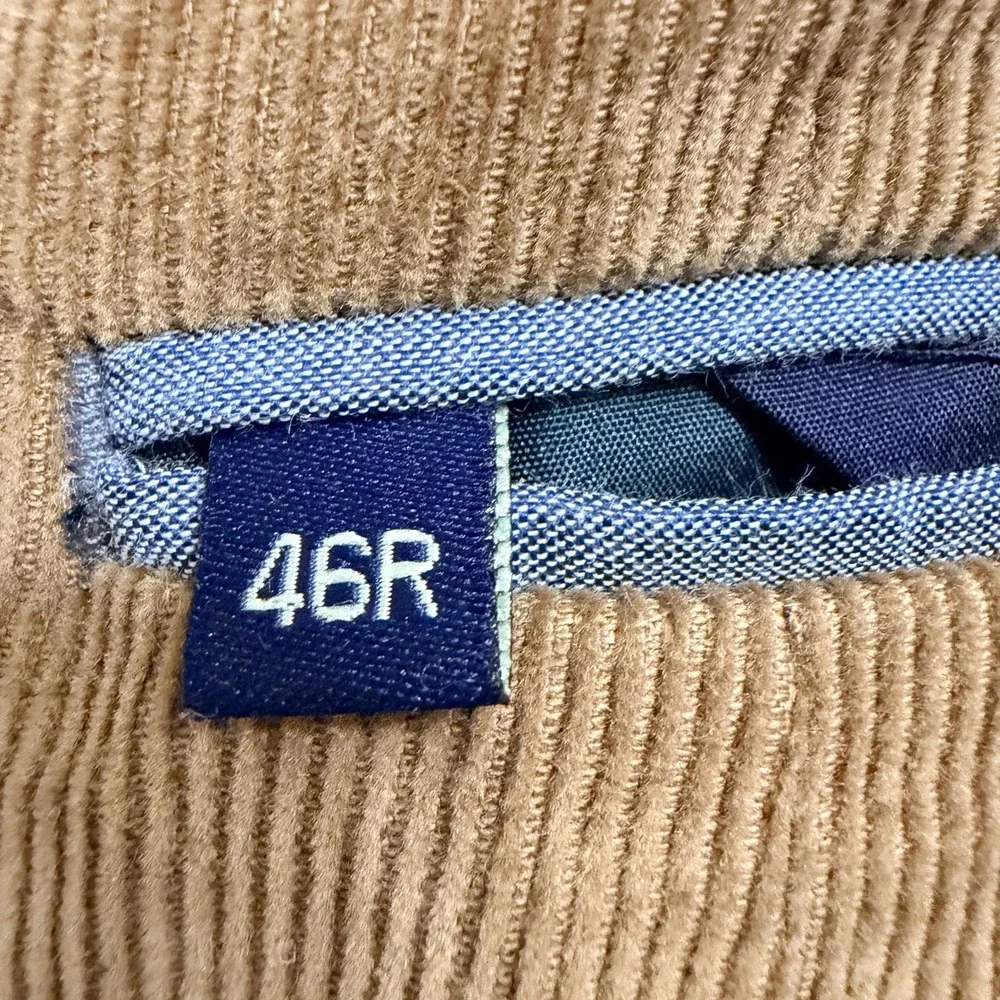 US Polo Mens Blazer 46R Tan Corduroy Elbow Patch Pockets Sports Coat Business